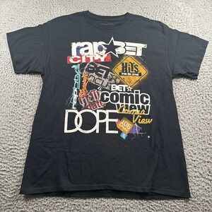 DOPE‎ T-Shirt Mens L Black Graphic BET Comic View DOPE Streetwear Tee